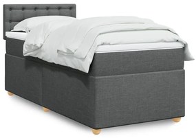Giroletto A Molle Con Materasso Grigio Scuro 90x200 Cm Tessuto /