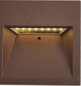 Lampada da parete moderna marrone ruggine quadrata con LED IP54 - Gem