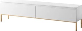 Mobile TV Da Terra 175 Cm 2 Ante Bianco Piedini Oro Lume