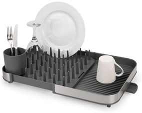 Scolapiatti regolabile grigio in acciaio inox 35x39 cm Duo - Joseph Joseph