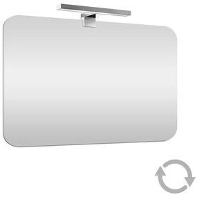 Specchio LED 70x90 cm reversibile con angoli stondati e luce naturale