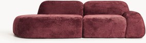 Chaise longue componibile 3 posti in teddy bouclé Wolke