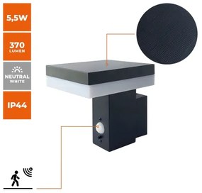 Lampada da parete solare LED SOLARIS2 LED/5,5W/3,7V 4000K IP44 con sensore