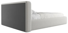 Letto matrimoniale imbottito grigio chiaro con contenitore con griglia 140x200 cm Kiana - Makamii