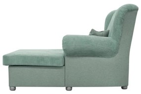 Chaise longue color menta con rivestimento in velluto a coste Lord – Ropez