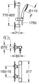 GROHE 34805001 - Miscelatore termostatico per doccia PRECISION FLOW DN 15 cromato