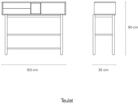 Consolle grigio scuro 35x120 cm Corvo - Teulat