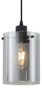 Faretto moderno nero con vetro fumé per sistema a binario monofase - Iconic Dome