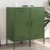 Credenze 2pz Verde Oliva 36x39x79 cm Acciaio Laminato a Freddo 843021