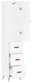 Credenza 34,5x34x180 cm in legno multistrato bianco lucido