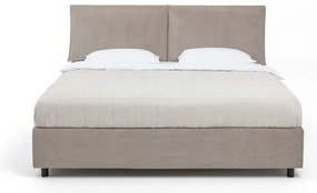 Letto matrimoniale imbottito grigio tortora con contenitore e rete inclusi 180x200 cm Myra Pillow – Bonami Selection