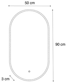 Specchio da bagno moderno con LED e dimmer touch - Bouwina