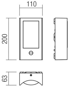 Redo 90486 - LED Applique da esterno con sensore WARP LED/8W/230V IP44