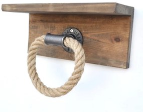 Porta asciugamani con ripiano BORURAF 14x30 cm abete