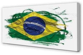 Quadro su tela Bandiera del Brasile 100x50 cm