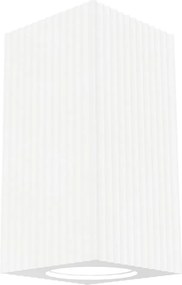 Plafoniera Quadrata 70x70mm h140mm GU10 in Gesso Rigato