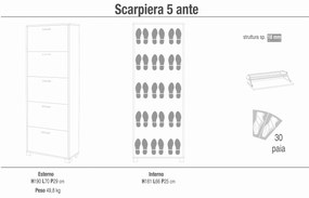 ECHO - scarpiera a 5 ante