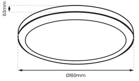 Brilagi - Plafoniera LED da bagno PERA LED/12W/230V diametro 18 cm IP65 nero