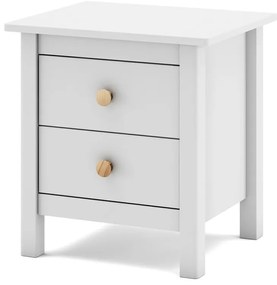 Comodino bianco per bambini in legno di pino Max - Marckeric