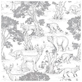 Carta da parati per bambini 100 cm x 280 cm Animals - Dekornik