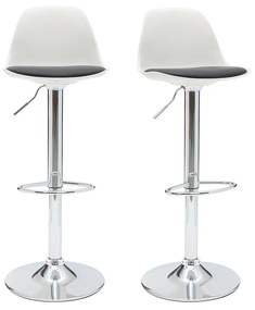 Set di 2 sgabelli da bar design colore bianco e nero STEEVY