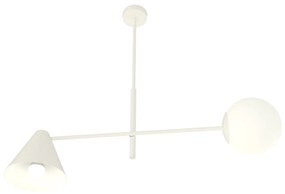 Plafoniera Moderna Industrial Hermes 2 Luci Bianco