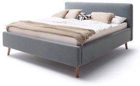 Letto matrimoniale imbottito blu/grigio con contenitore con rete inclusa 180x200 cm Mattis – Meise Möbel