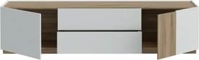 Mobile TV Da Terra 200 Cm 2 Ante 2 Cassetti Rovere Valencia E Secret Grey Lewis