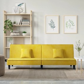 Divano Letto Giallo İn Velluto /