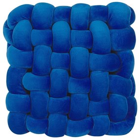 Cuscino a nodo 30 x 30 cm blu SIRALI Beliani