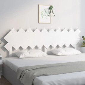 Testiera per Letto Bianca 196x3x80,5 cm Legno Massello di Pino