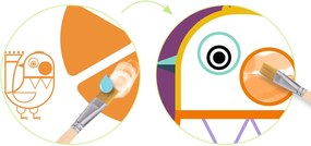 Pittura con tavolozza - animali colorati