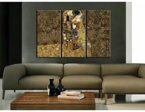 Quadro Klimt ispirazione  Bacio Su tela italiana 120x80