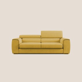 Zeno Divano con pouf estraibile poggiapiedi in tessuto morbido impermeabile T02 giallo