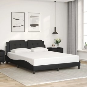 Giroletto Con Testiera Nero 160x200 Cm İn Similpelle /