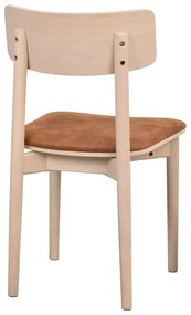 Sedie da pranzo in similpelle in colore marrone cognac-naturale in set di 2 pezzi Wolcott - Rowico