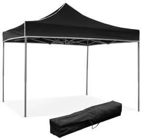 Gazebo richiudibile pieghevole 3 X 3 Nero ricoperto in PVC impermeabile