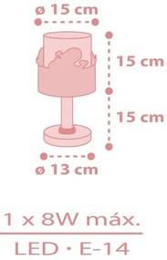 Dalber 61171S - Lampada per bambini WHALE DREAMS 1xE14/8W/230V rosa