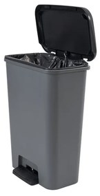 Cestino per la spazzatura grigio scuro in plastica con pedale 50 l Compatta – Curver