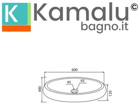 Kamalu - lavabo da appoggio design ovale in pietra naturale color crema | litos-onyx