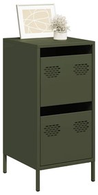 Credenza Verde Oliva 35x39x73,5 Cm İn Acciaio Laminato A Freddo /