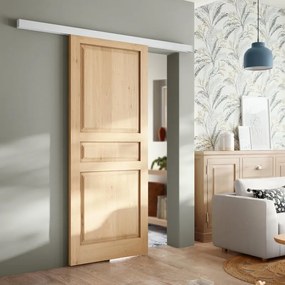Sistema scorrevole MELI in alluminio bianco verniciato a polvere per anta in legno, L 186 x H 6.5 cm