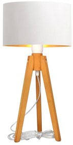 Lampada da tavolo ALBA 1xE27/15W/230V bianco/oro/quercia