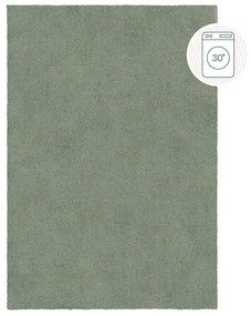 Tappeto verde lavabile in fibre riciclate 200x290 cm Fluffy - Flair Rugs