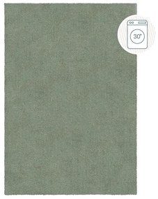 Tappeto verde lavabile in fibra riciclata 80x150 cm Fluffy - Flair Rugs