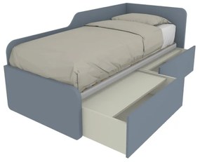 1064C - Letto singolo 80x190 con spalliera sagomata e cassettoni indipendenti