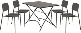 ROMANUS - set tavolo in metallo cm 110 x 70 x 72 h con 4 sedie Viper