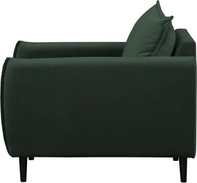 Poltrona verde scuro con rivestimento in velluto Juli – Ropez