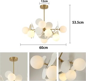 Brilagi - Lampadario a stelo BALMO 8xG9/9W/230V Ø 60 cm oro/bianco