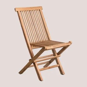 Pack 2 sedie da giardino pieghevoli in legno di teak Pira legno di - Sklum